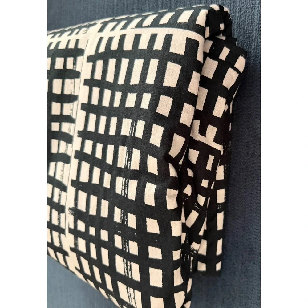 Vintage Y2K IKEA Bjornloka Ruta Twin Duvet Cover Graphic Black White Reversible
